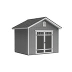 Interior layout of Omaha shed showing loft and wall shelf for organized storage