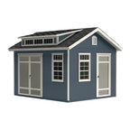 Springfield 12x10 storage shed with dormer and double doors front exterior view