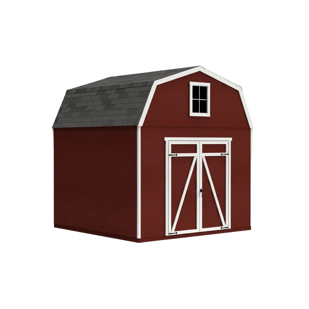 Front elevation view of Topeka 10x16 barn storage shed with loft structure
