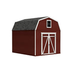 Topeka 12x10 shed with double doors open for equipment access